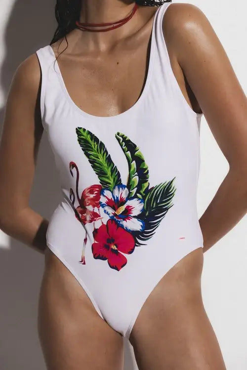 Lanidor Badeanzug "Flamingo Tropic" Einteiler mit tropischem Print