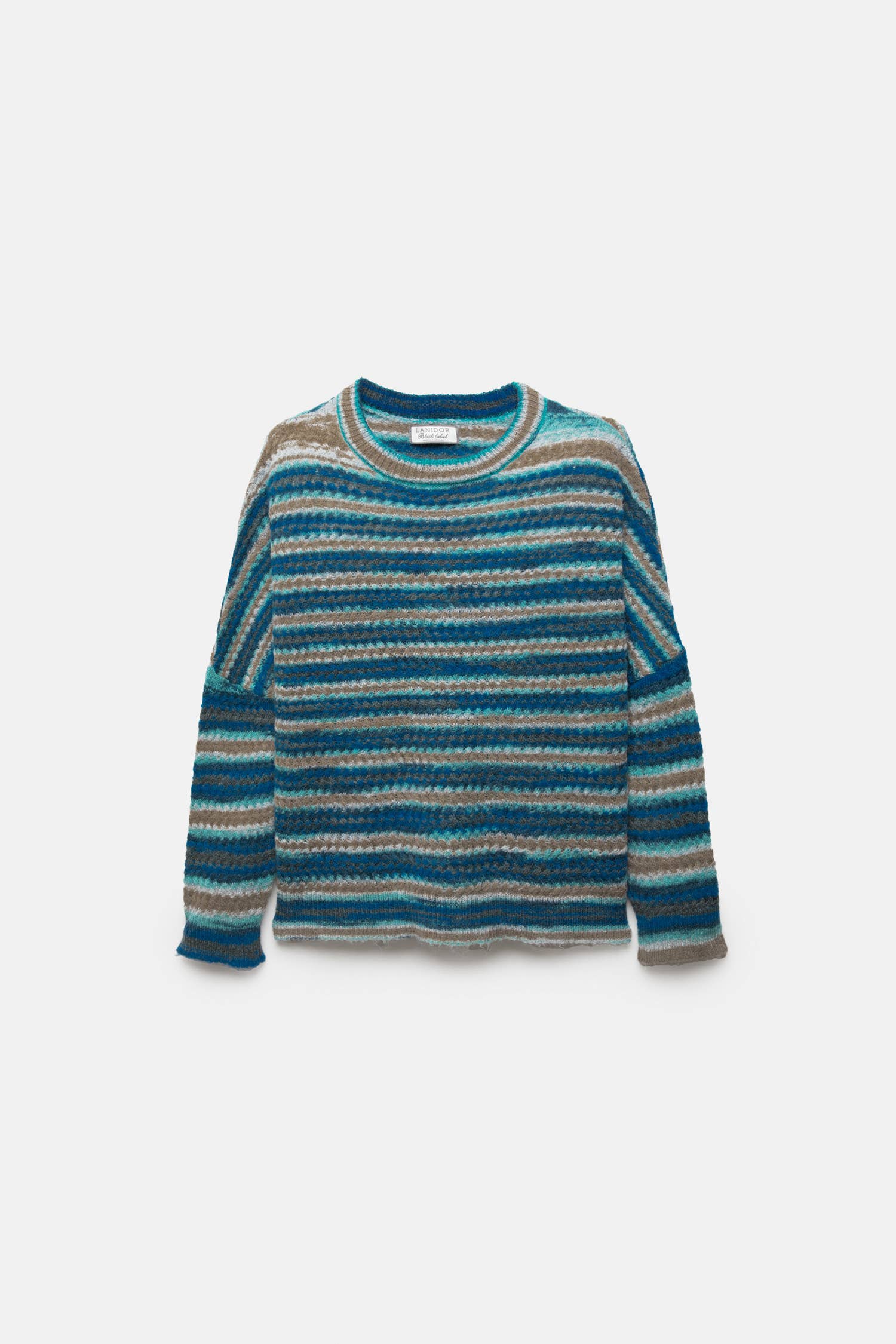 Lanidor Gestreifter Pullover | Blau-Töne | Damen Strickpulli Herbst-Winter