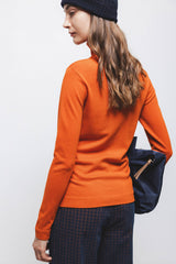 Lanidor Rollkragenpullover Orange - Glattstrick mit langen Ärmeln