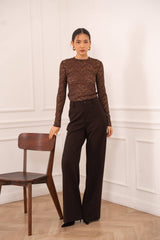 Strukturiertes Top Maeve - CK08199: Choco / 2S-2M-2L