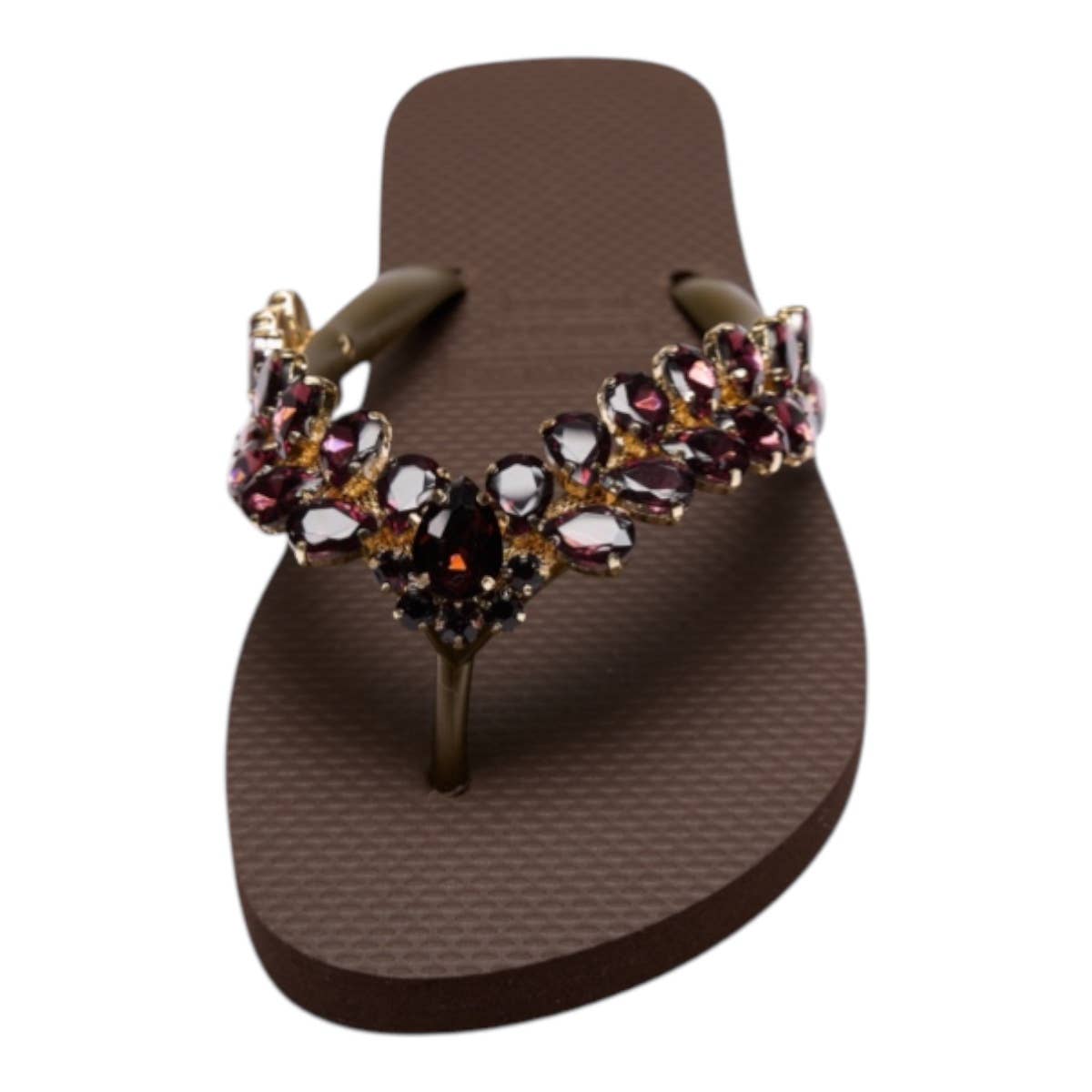 CHANCLAS by Simone Herrera Zehentrenner Mar Braun mit Steinchen