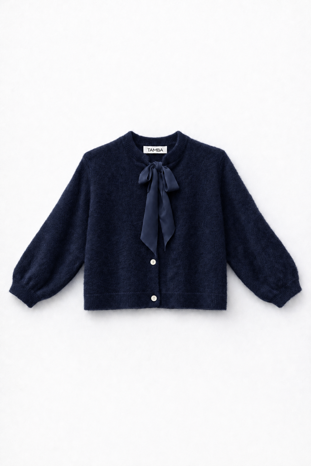 Flauschige Strickjacke mit Schluppen-Kragen: Puder