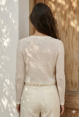 Choklate Paris Feinstrick-Cardigan Ecru Viskosemix