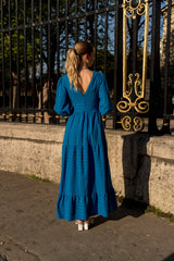 Choklate Paris Maxikleid Taylor aus durchbrochener Baumwolle Königsblau