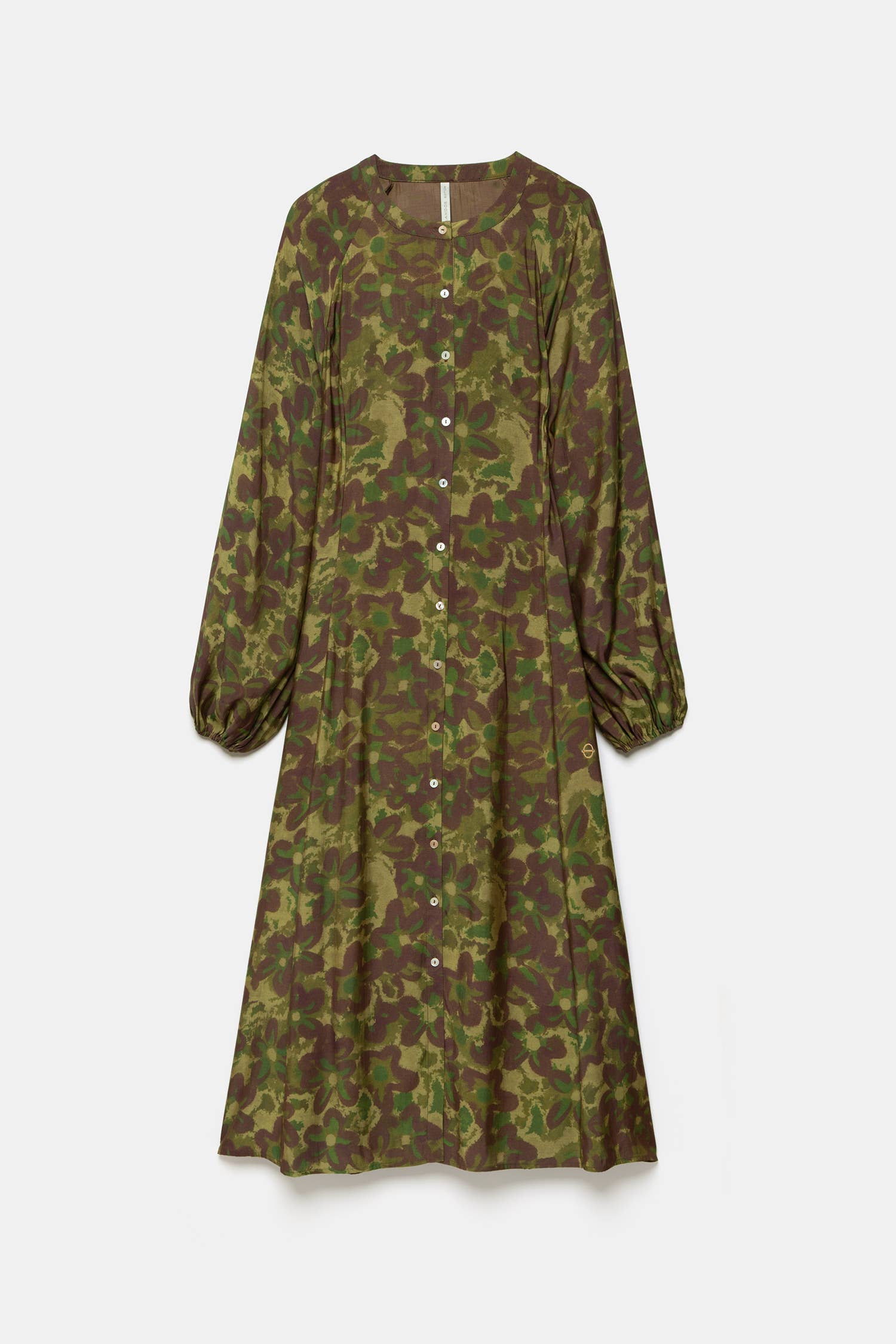 Lanidor Maxikleid mit floralem Camouflage-Design in Grün