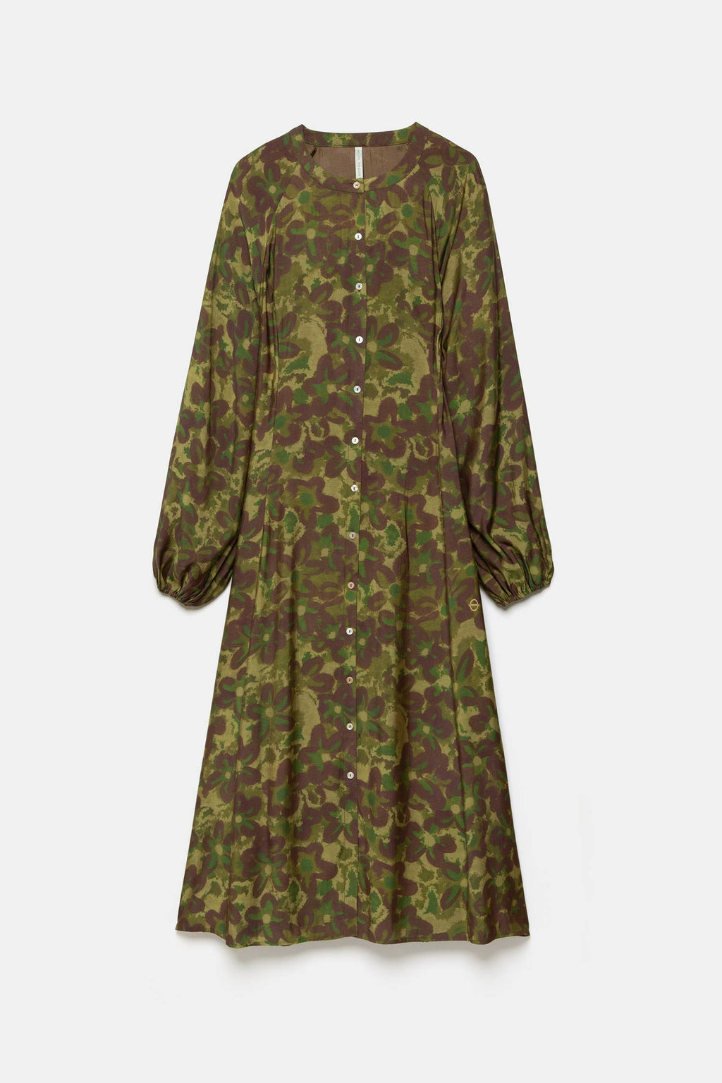 Lanidor Maxikleid mit floralem Camouflage-Design in Grün