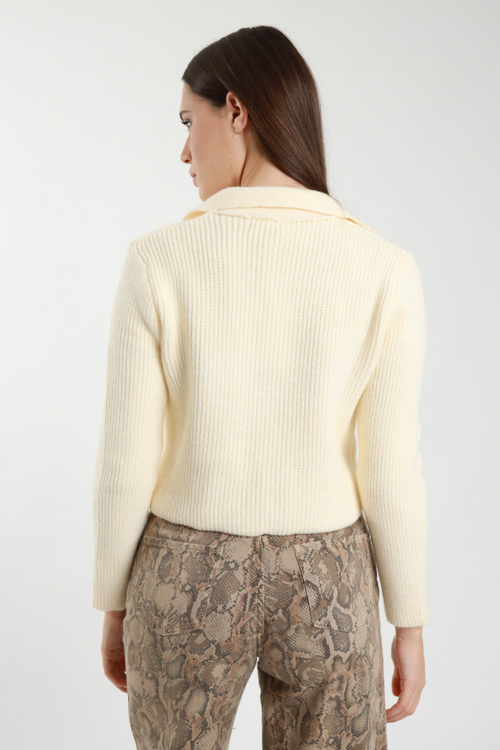 Susy Mix - Kurzer Cardigan - Doppelreiher - Beige