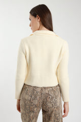 Susy Mix - Kurzer Cardigan - Doppelreiher - Beige