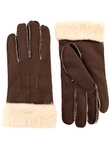 Zwillingsherz Handschuhe Velour & Fell - Braun