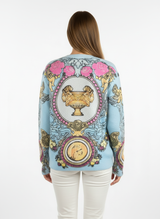 Hellblauer Cardigan Rückansicht