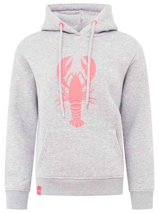 NEU!! Zwillingsherz Hoodie "Lobster Love " - Grauer Damen-Hoodie mit Hummer-Motiv