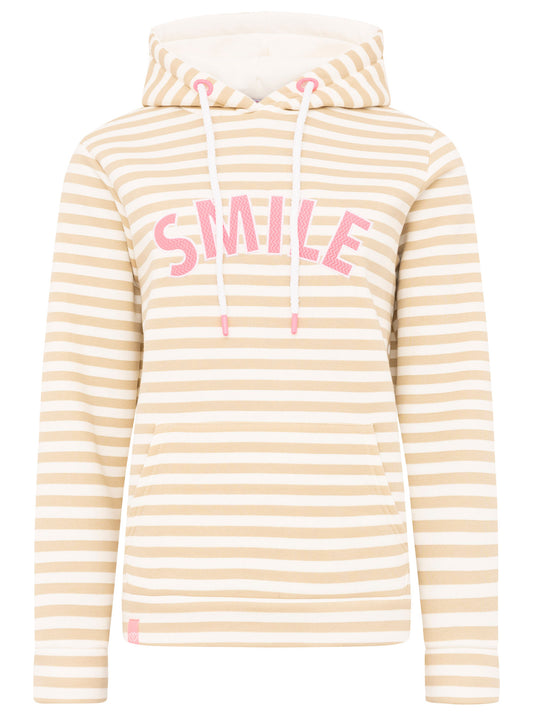Hoodie "Smile" - Beige-Creme gestreift - Zwillingsherz - So soft