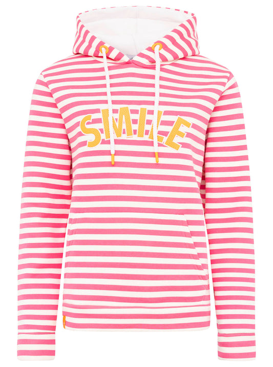 Hoodie "Smile" - gestreift Pink - Zwillingsherz
