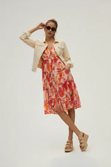 Choklate Paris Sienna Sommerkleid Midi-Länge Orange Hibiskus