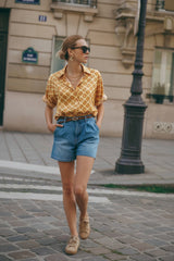 Ana & Lucy A-Linien-Shorts aus Denim "Daphia" Hellblau