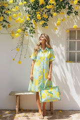Isla Bonita by SIGRIS Hemdblusenkleid 100% Baumwolle Gelb