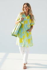 Isla Bonita by SIGRIS Hemdblusenkleid 100% Baumwolle Gelb