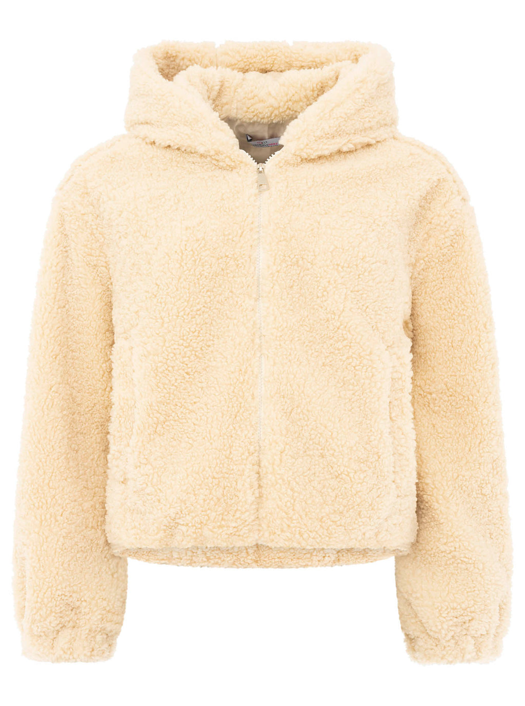 Zwillingsherz Teddy-Jacke mit Kapuze - Beige