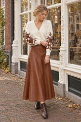 An’ge Paris langer Kunstlederrock JAMALA Camel