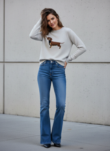 Kaschmirpullover Dackel French Tuck ohne Schlitz - Lässiger Look