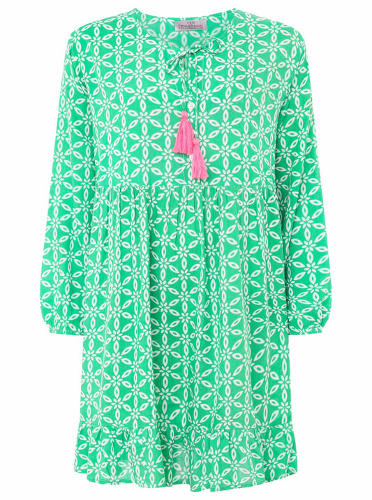 Zwillingsherz Kleid "Stargazing" - Leuchtendes Grün aus 100% Viskose
