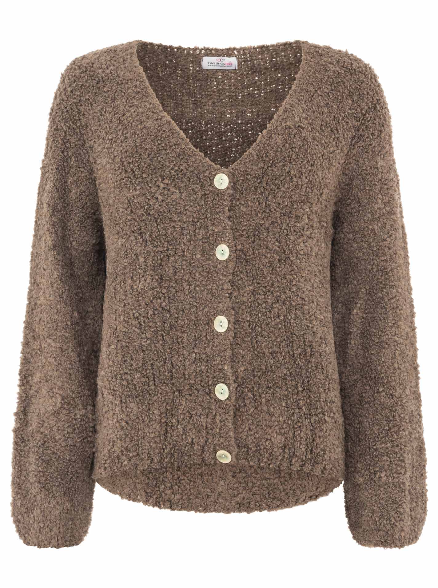 Zwillingsherz - Kuschel-Cardigan  - Braun