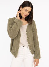 Zwillingsherz - Kuschel-Cardigan  - Khaki