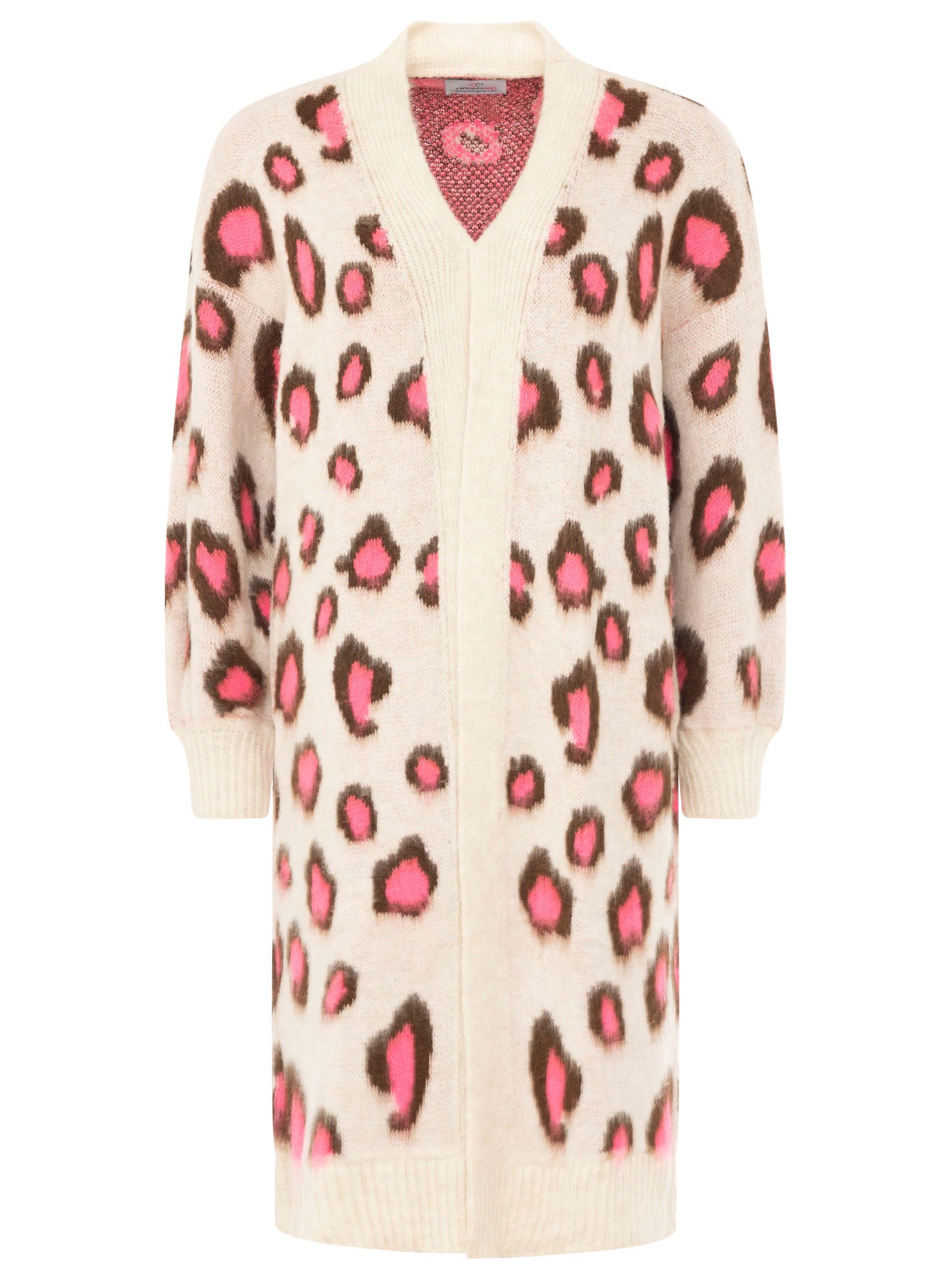 Zwillingsherz Kuschel-Cardigan "Soft Leo" mit pinkfarbenen Akzenten