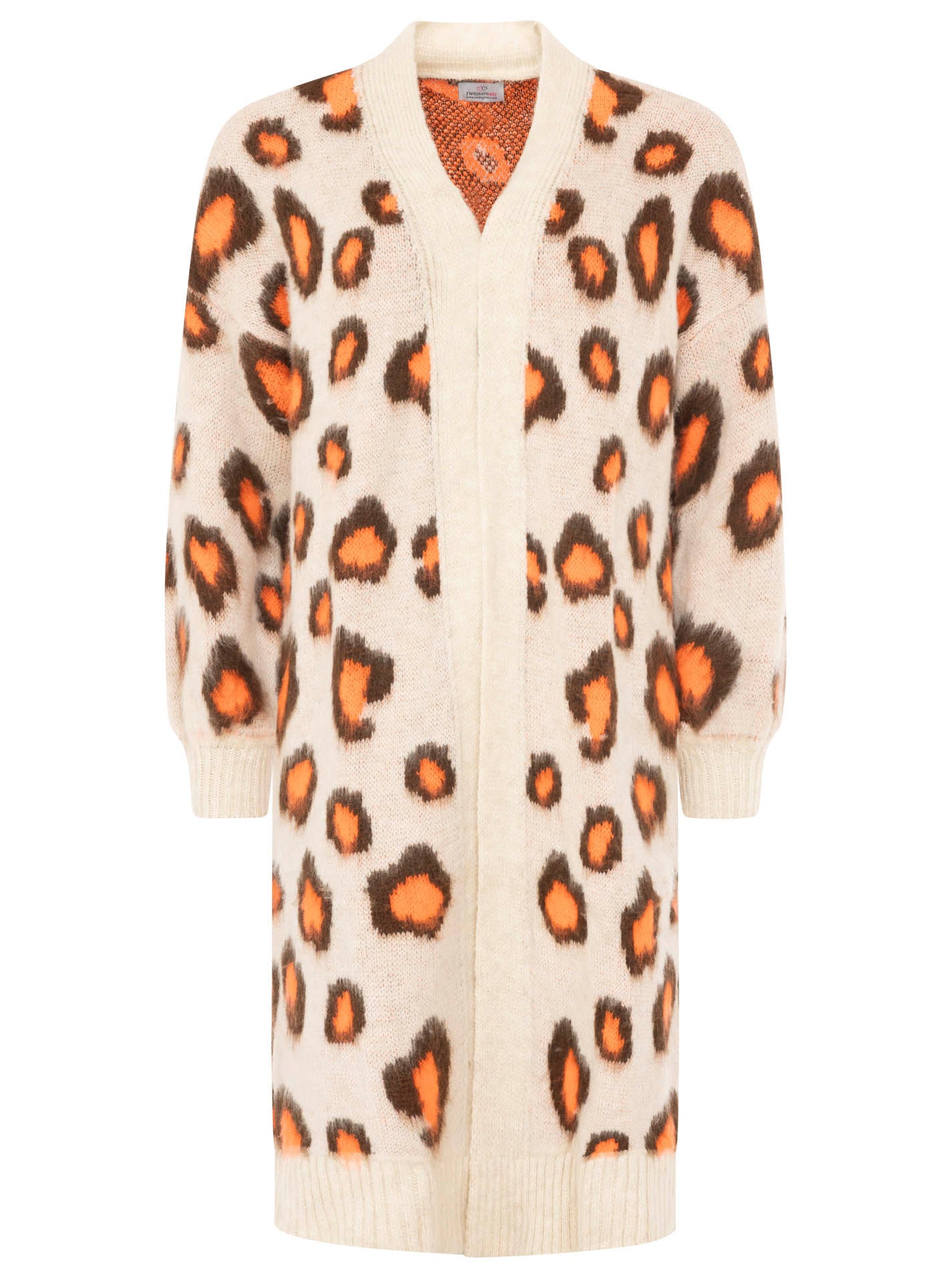 Zwillingsherz Kuschel-Cardigan "Soft Leo" mit orangefarbenen Akzenten