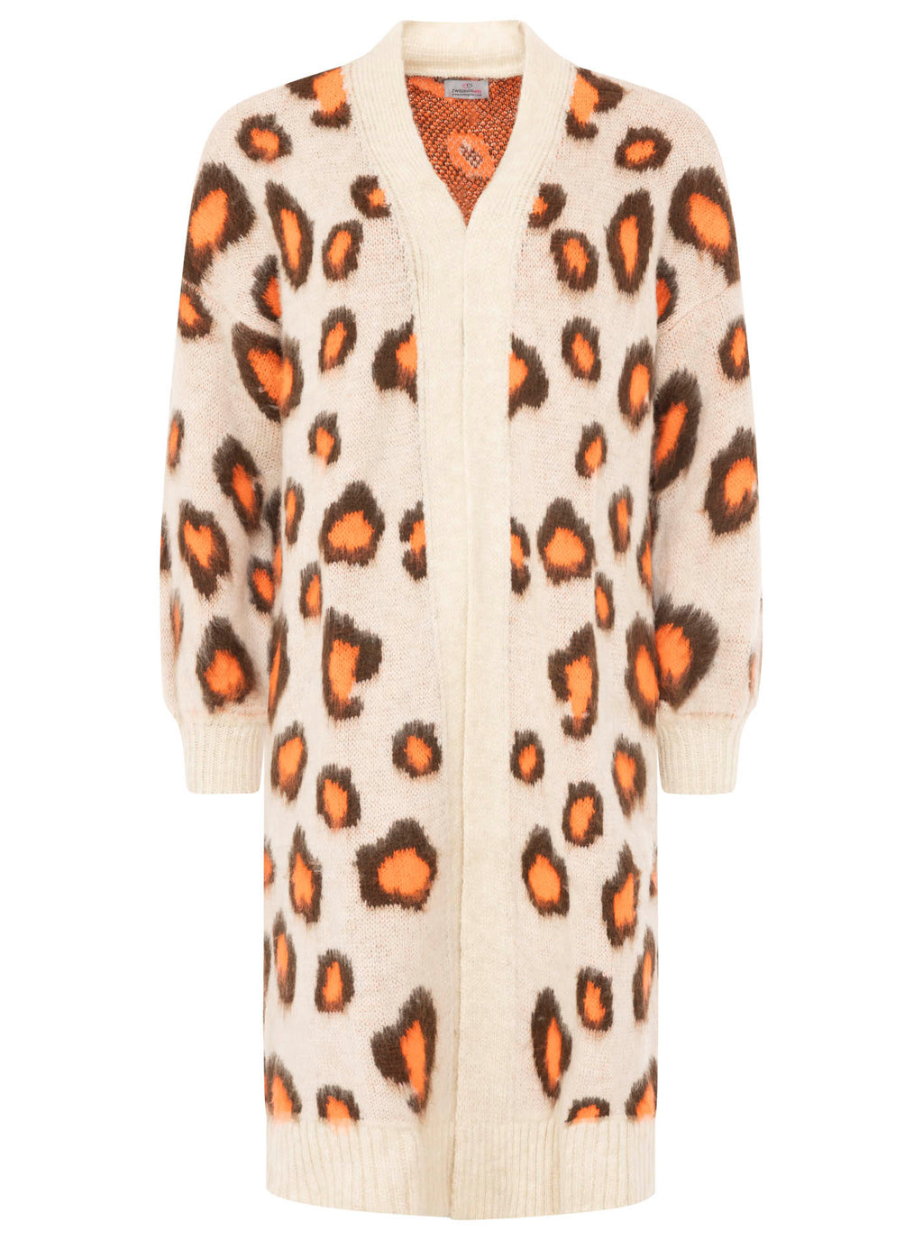 Zwillingsherz Kuschel-Cardigan "Soft Leo" mit orangefarbenen Akzenten