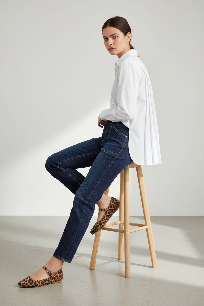 Lanidor Hemd und Ange Paris Jeans - Sitzende Pose