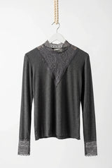 Choklate Paris Louna Spitzenoberteil-Set – Schwarz & Grau & Braun