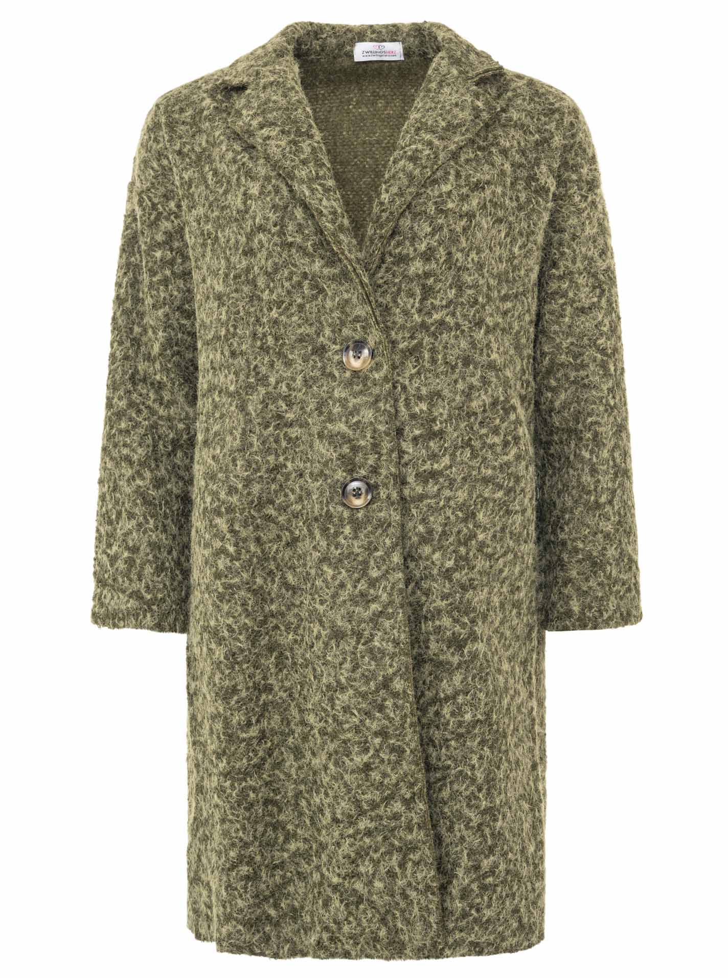 Übergangs-Mantel "Flauschig" Khaki von Zwillingsherz