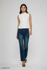 Ange Paris Bluse Sloane Weiß Baumwolle