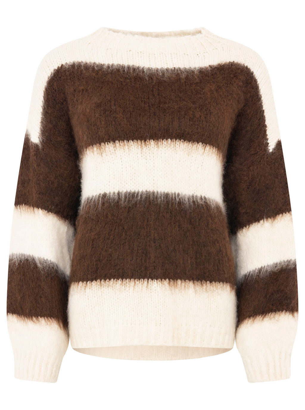 Zwillingsherz Kuschel-Pullover Braun-Creme