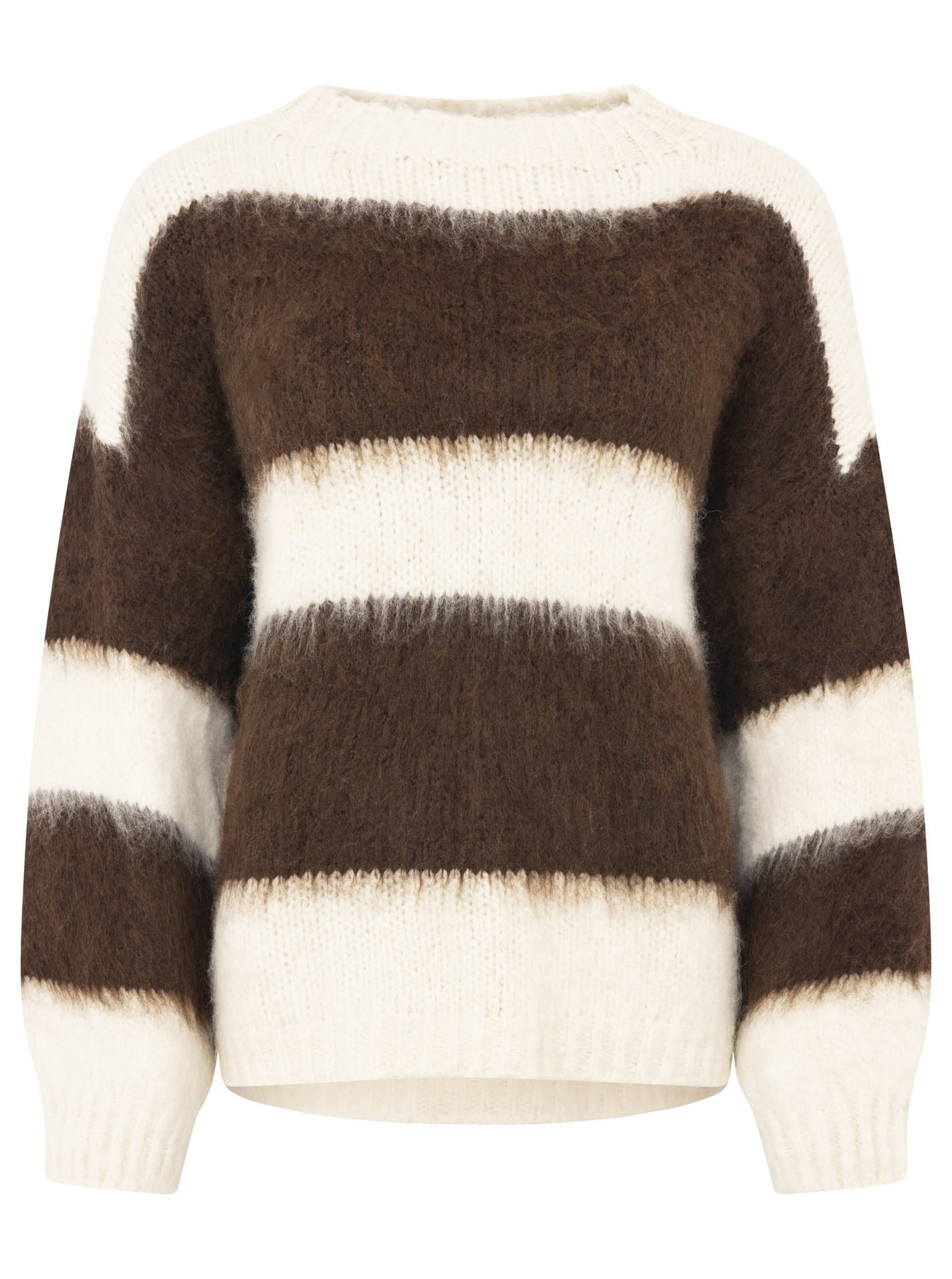 Zwillingsherz Kuschel-Pullover Braun-Creme
