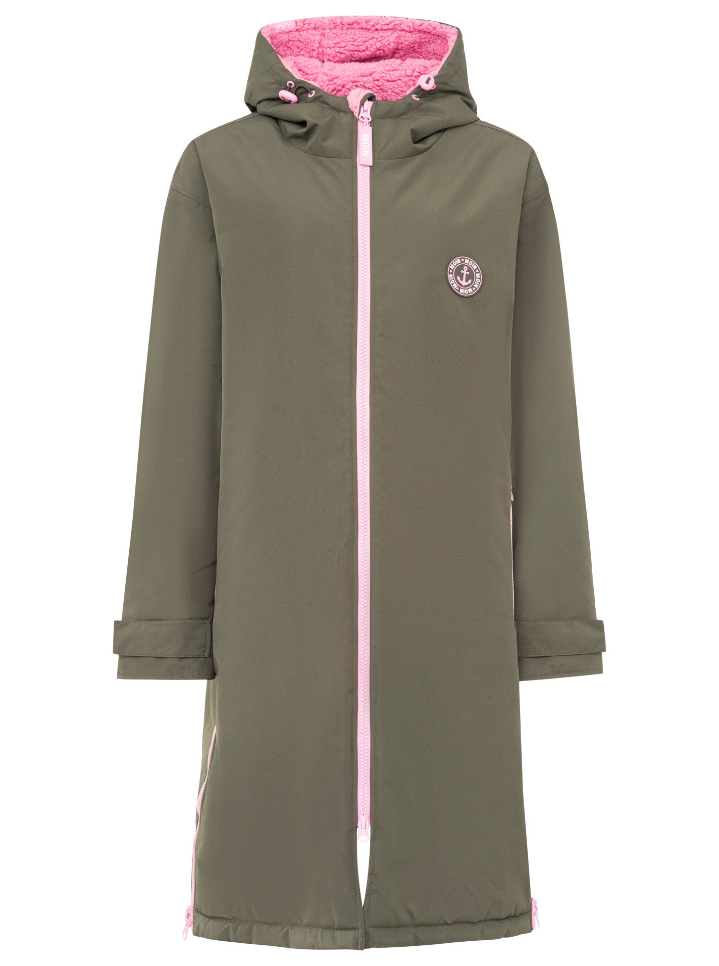 Oversize Windjacke "Surferjacke" in Khaki mit Teddyfutter von Zwillingsherz