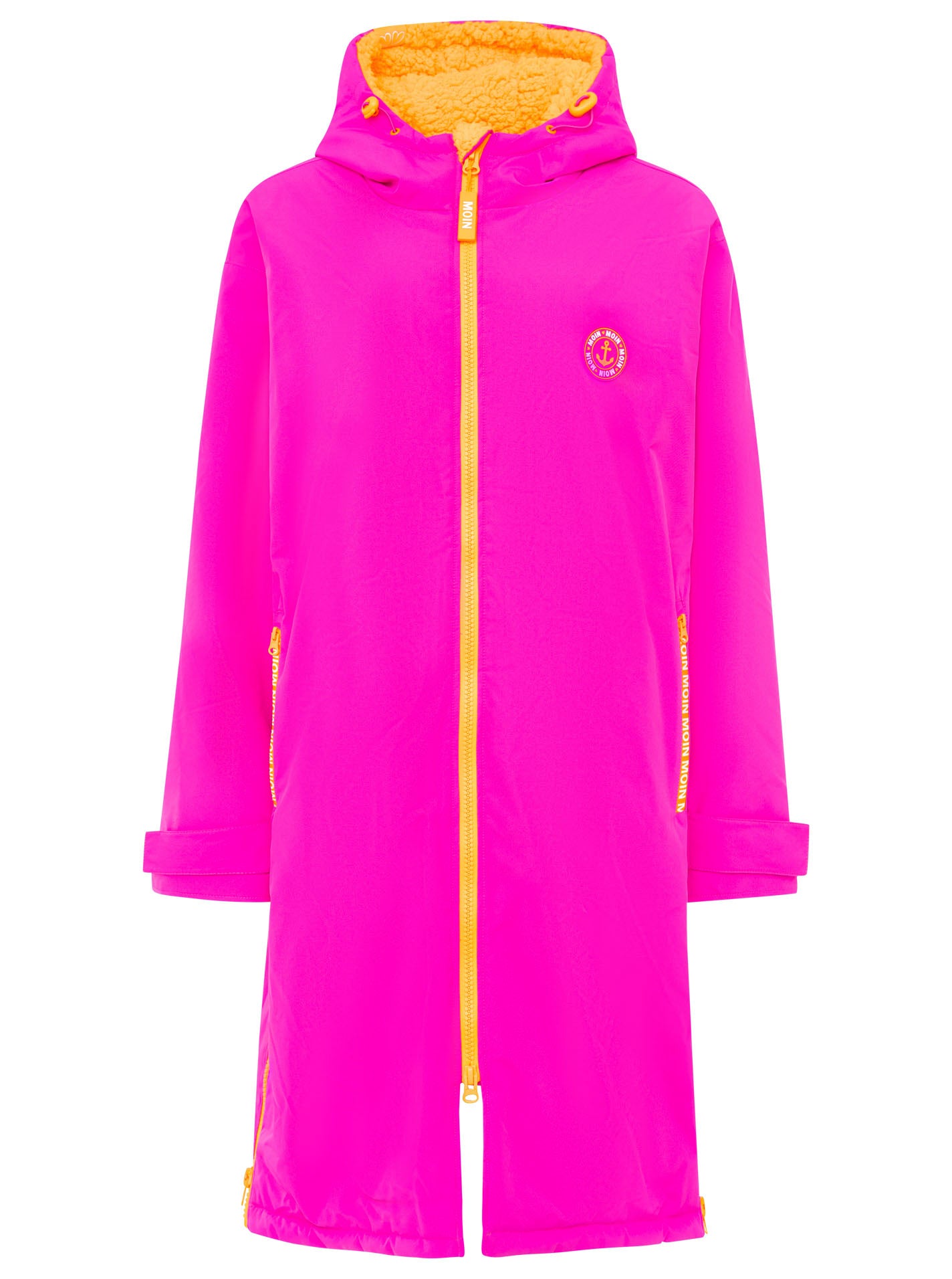 Oversize Windjacke "Surferjacke" in Neonpink mit Teddyfutter von Zwillingsherz