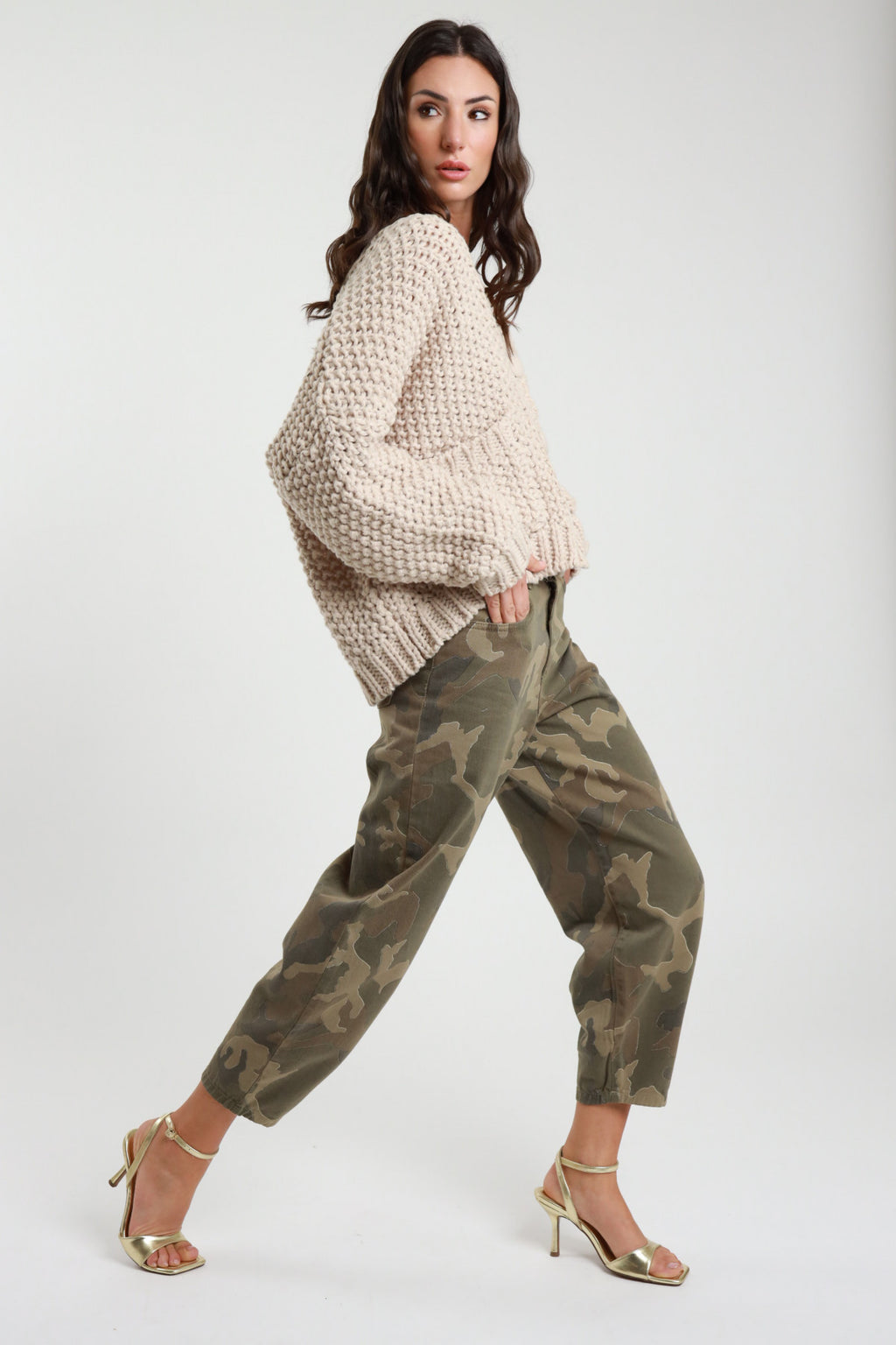 Susy Mix Cargo-Hose -Camouflage mit feinem Glitzer-Detail