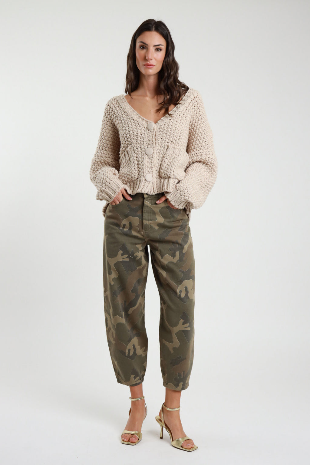Susy Mix Cargo-Hose -Camouflage mit feinem Glitzer-Detail