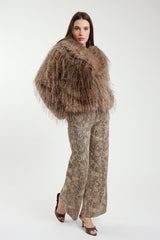 Susy Mix - Palazzo-Hose im Python-Print - Braun