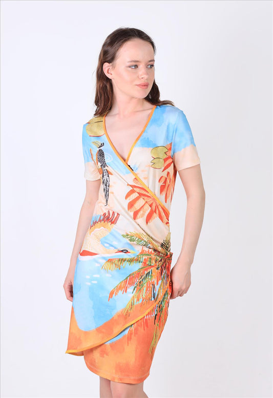 Kleid in Wickeloptik "Tahiti" - Missy Tekstil