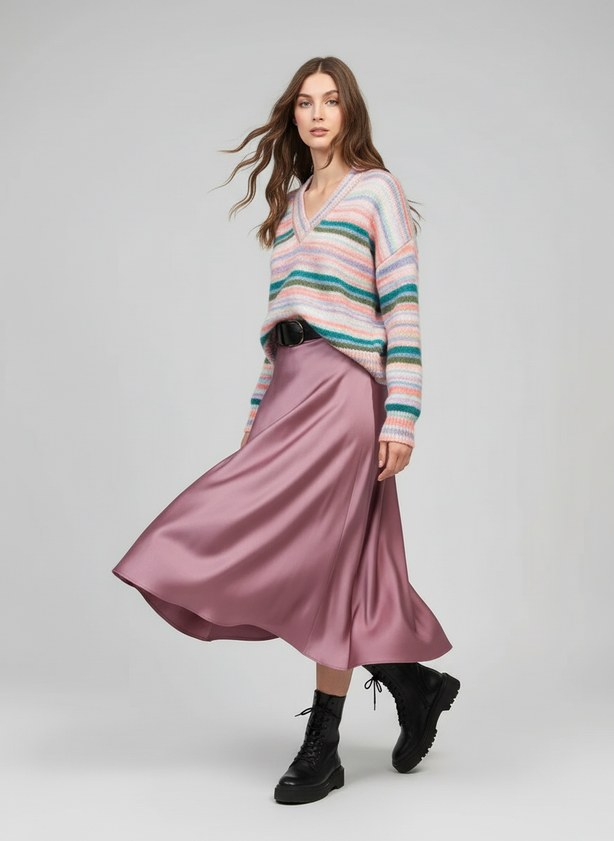 Produktbild: Lanidor Pullover mit An'ge Paris Satin-Rock