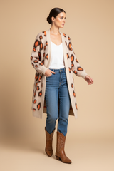 Produktbild - Zwillingsherz Soft Leo Cardigan mit orangefarbenen Akzenten