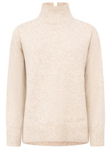 Zwillingsherz - Pullover "Uni"  Stehkragen mit Schlitzen - Beige
