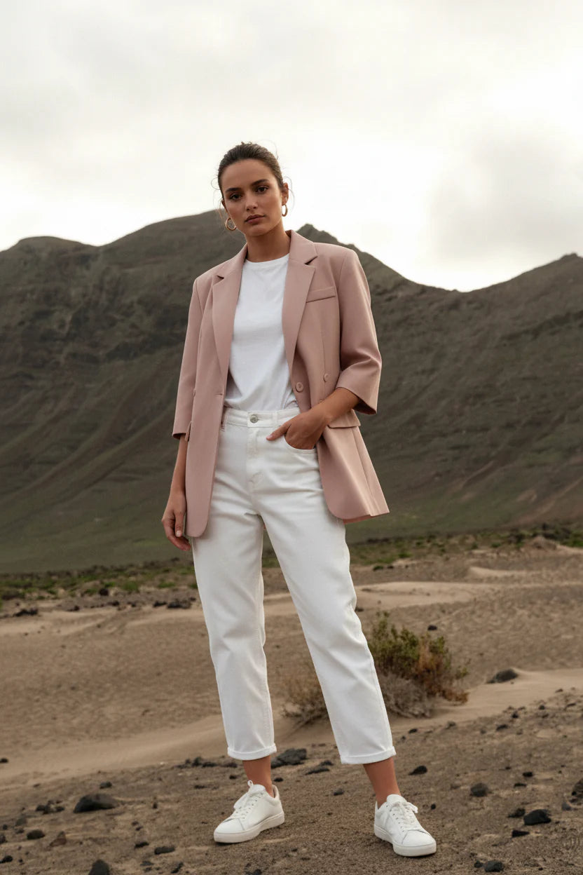 Purple Queen Blazer Irina - Halblanger Arm - Rose Pourdré