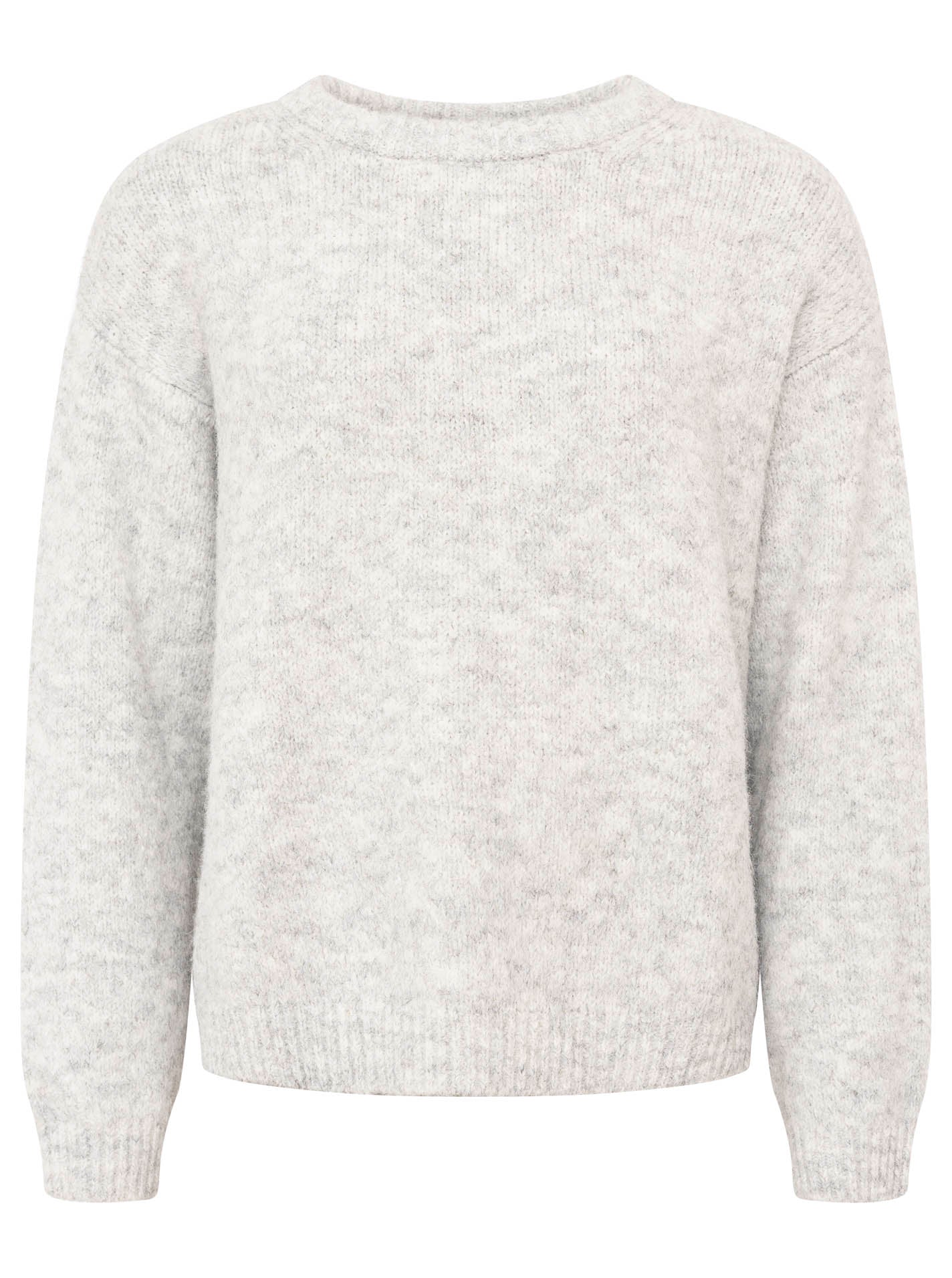 Zwillingsherz - Rundhalspullover - kuschlig weich - Hellgrau