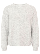 Zwillingsherz - Rundhalspullover - kuschlig weich - Hellgrau