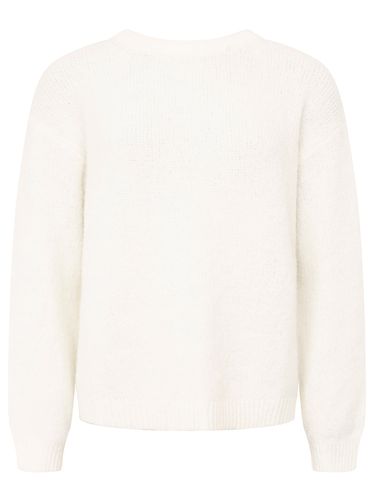 Zwillingsherz - Rundhalspullover - kuschlig weich - Winter-Weiß