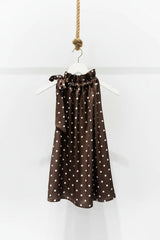 Choklate Paris Satin-Top Elisabeth mit Punkteprint Choco/Ecru
